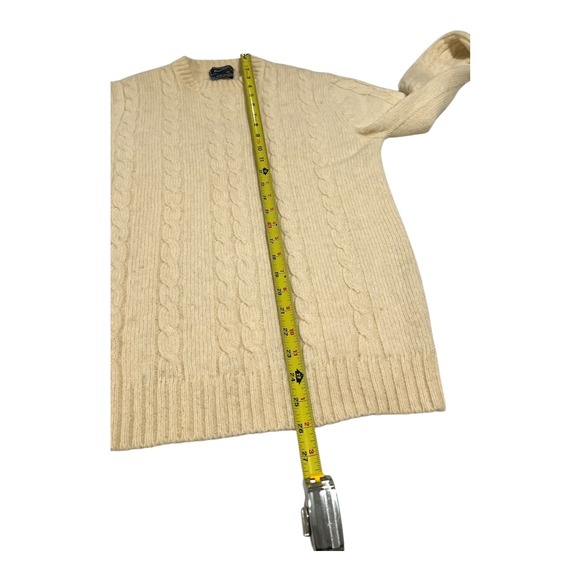 Vintage Puritan Cable Knit Sweater Cream Wool Acrylic Blend Men's Size M - Picture 10 of 12